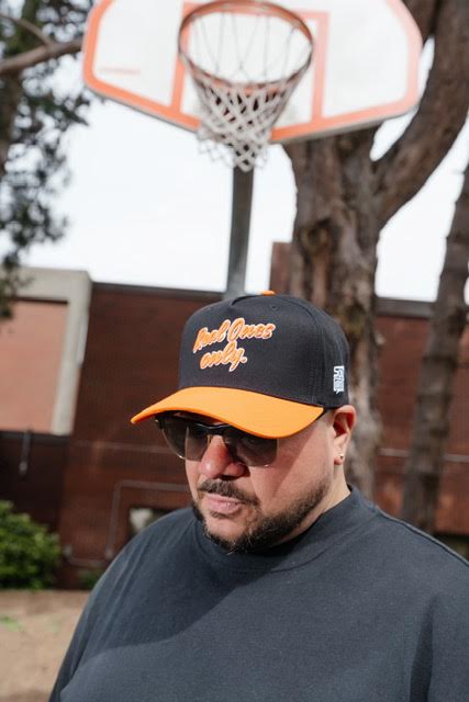 "Real Ones Only" Cursive| Orange & White on Black Snapback