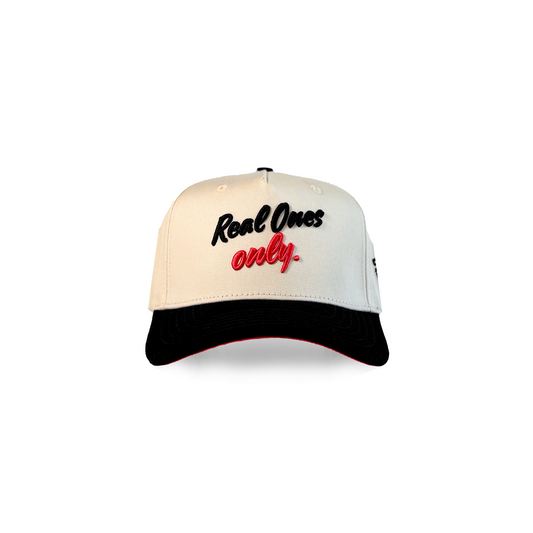 "Real Ones Only" Snapback Cream & Black