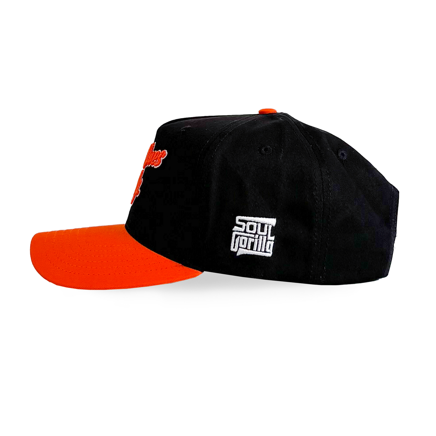 "Real Ones Only" Cursive| Orange & White on Black Snapback