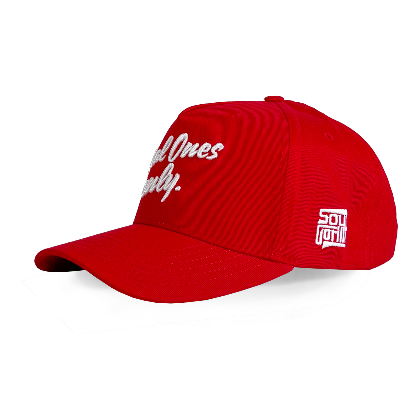 "Real Ones Only" Cursive| Bold Red & White Snapback (Copy)