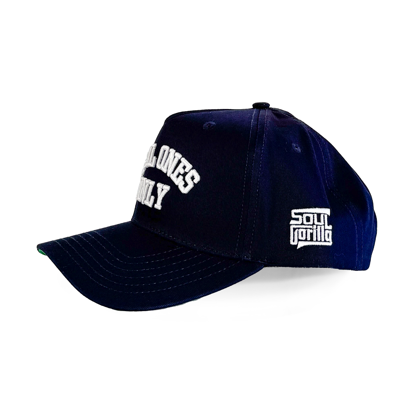 "Real Ones Only" Varsity Snapback Navy Blue w/ Green Underbill